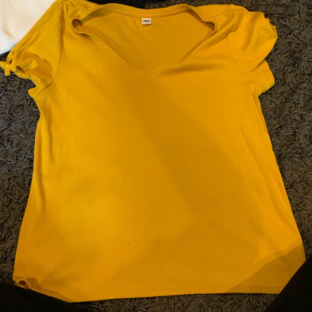 Yellow plain t shirt , worn 2x